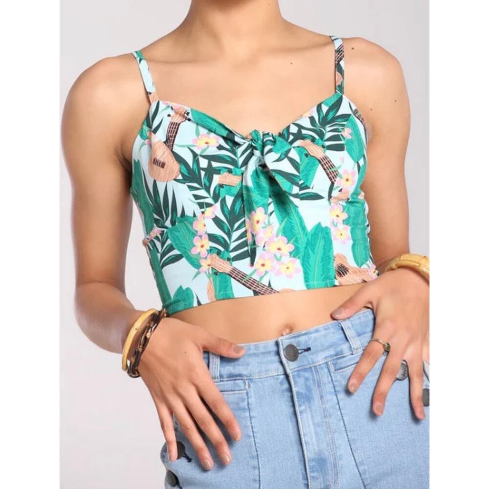 Hell Bunny Tropical Ululani Crop Top M NWT